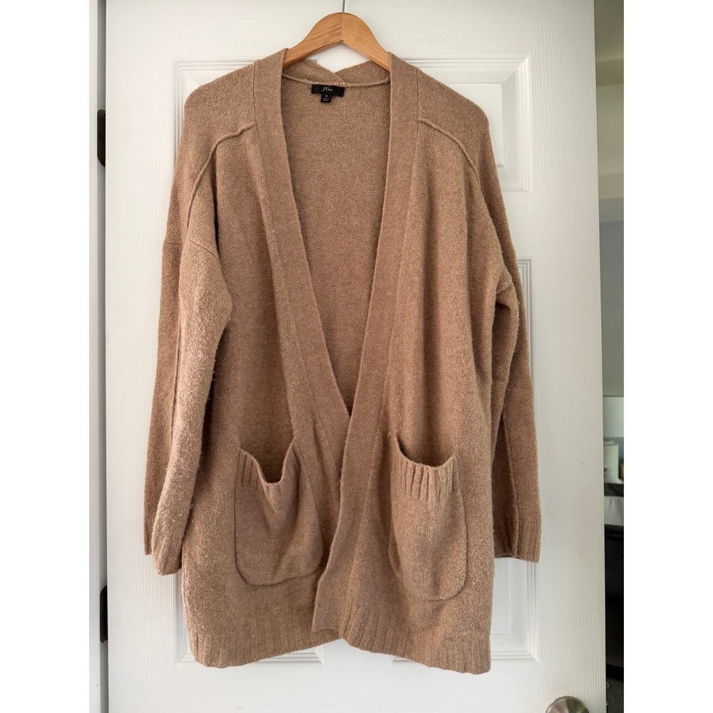 Vintage J Crew Womens Knit Long Cardigan Cozy Neutral